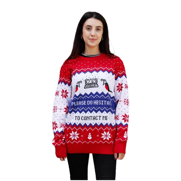Women’s Please Do Hesitate To Contact Me Sweater - Picture 1 of 2